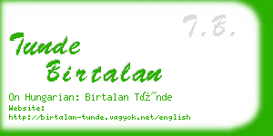 tunde birtalan business card